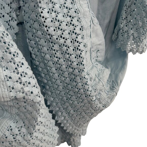 Soft Surroundings Light Blue Embroidered Tunic Top Size Large cotton womens - Picture 10 of 10